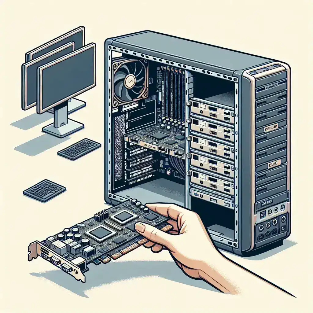 How do I install a video adapter card for multiple displays?